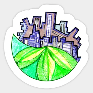 Front and Back Eco City Sticker